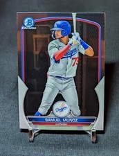 Samuel Munoz Chrome Rookie Card 2023 Bowman Prospects BCP-80 Los Angeles Dodgers