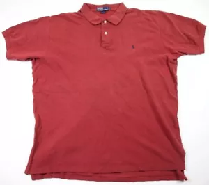 Men's Polo Ralph Lauren Red Blue Pony Short Sleeve Cotton Shirt Polo - XXL - Picture 1 of 7