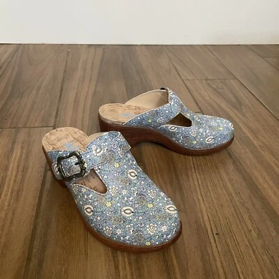 Alegria Selina Shoes Womens Size 36 Blue Floral Smooth Jazz Comfort Wedge Clogs - Image 1 of 4