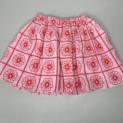 NWT J Crew Crewcuts Girls Pull on Skirt Size M Pink Floral Embroidered - Image 1 of 4