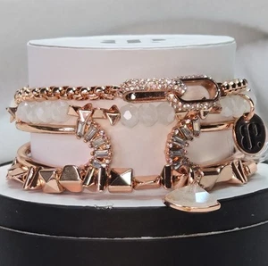 BP Bomb Party Stack Bracelets RBP 7223 Linked By Fate Rose Gold Plating - Picture 1 of 4