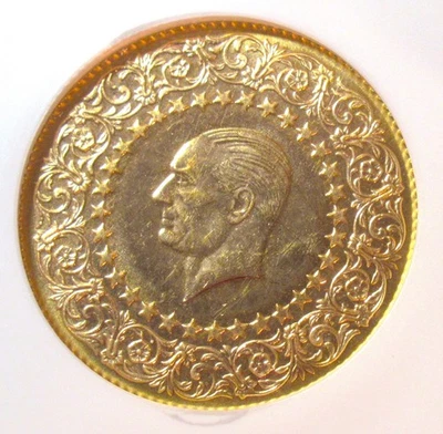 Turquía 1972 Oro 100 Kurush Moneda De Lujo Kemal Atatürk KM-872 NGC MS-63 - Imagen 1 de 4