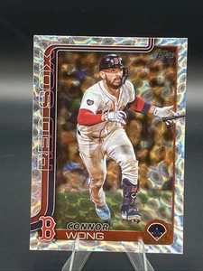 Connor Wong Sliver Crackle Foil #10 - 2025 Topps Series 1 plus Base Card Red Sox - Picture 1 of 7