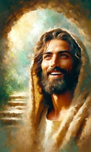 FOTO DE JESUCRISTO IMAGEN ARTE CRISTIANO 5X7 - SONRISA - Imagen 1 de 1