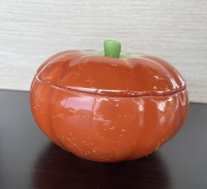 Vintage PV Tschechoslowakei Keramik rote Tomate bedeckt Schale Schmuckschatulle - Bild 1 von 9