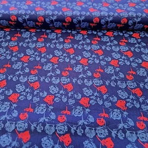 Rose Flower Cotton Poplin Shirting Reversalable Floral By the Yard - Picture 1 of 3