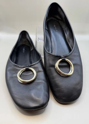 VINCE Didi Mujer Negro Cuero Suave Ballet Pisos Acento Dorado Talla 8.5M Foto 1 de 4