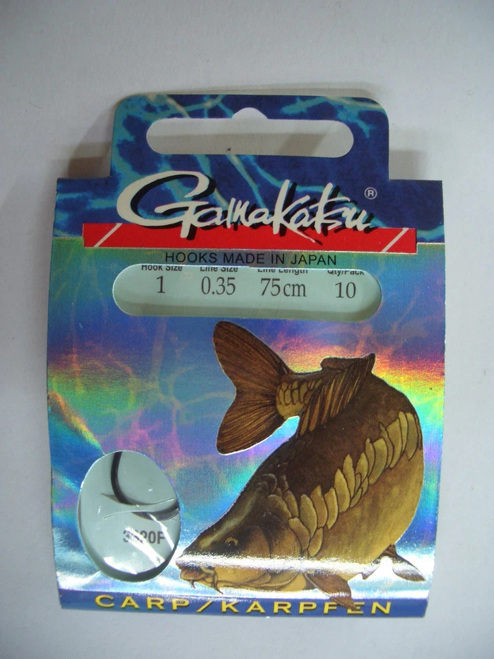 Gamakatsu Karpfenhaken 3320F, Größe 1, 0,35mm, 75 cm, 10er-Pack - Bild 1 von 1