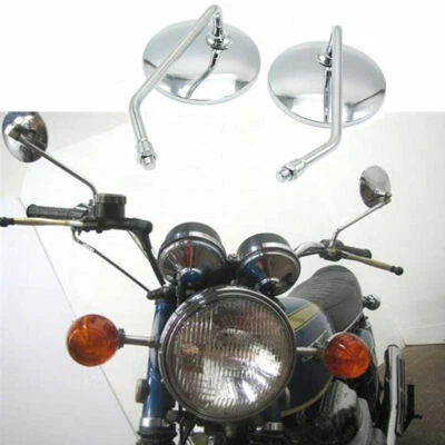 Espejos retrovisores laterales cromados para motocicleta Honda CB350 CB400F CB450 CB500 CB550 Foto 1 de 4