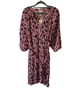 Good Hart Matilda Jane Purple Black Dress Womens Pleated Button Front Holiday - Picture 1 of 6