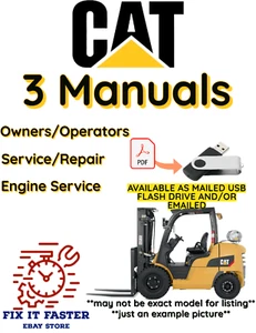 CAT DP40K CARRETILLA ELEVADORA ORUGA SERVICIO MOTOR REPARACIÓN OPERADOR MANUAL PDF USB - Imagen 1 de 6
