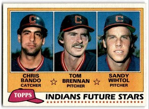 1981 Topps Indians Future Stars - Chris Bando/Tom Brennan/Sandy Wihtol RC #451