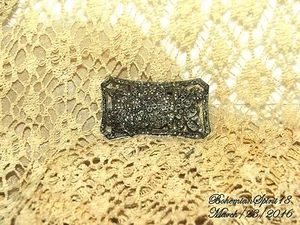 ANTIGUO BROCHE/PIN FILIGRANA MARCASITA GRANDE ART DECO AÑOS 30 VINTAGE COMO ESTÁ - Imagen 1 de 5