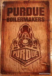 X-Large Purdue Boilermakers Wall Sign MLB Lic Baseball Picture 11 x 17 Wood Look - Picture 1 of 5