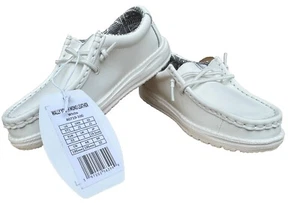 Hey Dude Wally Youth Mono Leder Slipper Farbe Weiß Größe YT1 - Bild 1 von 4
