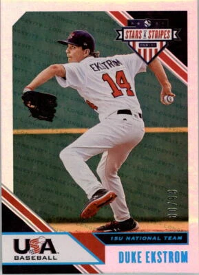 2020 USA Baseball Stars and Stripes Longevity Holofoil #61 Duke Ekstrom /99  - Image 1 of 2