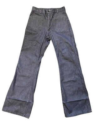 1970s Ex Cond USA Military NAVY Navdungaree Bell Bottom Jeans Size 30 X 33 - Image 1 of 4