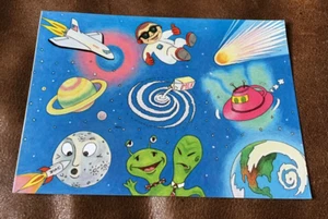 Vintage Highlights for Children Stickers OUTER SPACE ASTRONAUT MOON RARE HTF * - Imagen 1 de 1