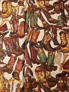 Cowboy Boots Round Up By Fabri- Quilt $7.99 Per 1/2 Yd. - Picture 1 of 3