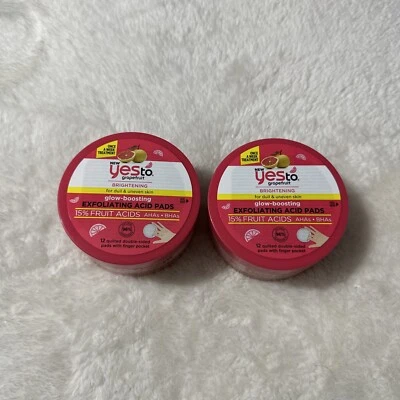 2 almohadillas de ácido exfoliante que aumentan el brillo Yes To Grapefruit 12 quilates cada una F2 Foto 1 de 2