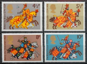 GB 1974 Medieval Warriors knights in armour horses set SG 958-961 MNH mint - Picture 1 of 1