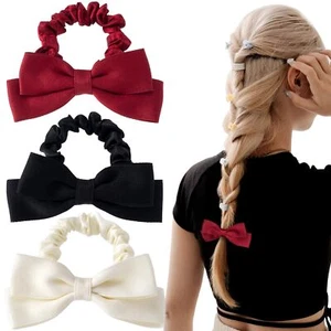 3pcs Ribbon Bow Scrunchie for Women Elastic Bow Hair Ties Ropes Non-Slip Bowk... - Picture 1 of 6