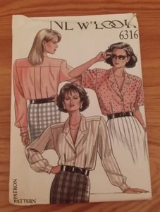 VINTAGE NEW LOOK LADIES BUTTON UP SHIRT PATTERN 6372 SIZE 8-18 FREE SHIPPING - Picture 1 of 2