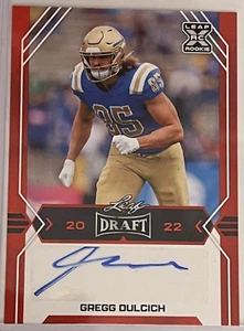 Leaf Draft Red Rookie RC Autograph Gregg Dulcich BA-GD2 - Picture 1 of 3