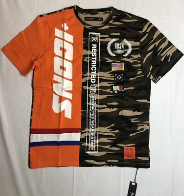 Hudson Outerwear Para Hombre M Iconos Bandera Restringida ☼ Camisa Naranja Camuflada Ropa de Calle Nueva con Etiquetas Foto 1 de 4