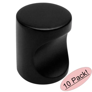 *10 Pack* Cosmas Cabinet Hardware Flat Black Contemporary Finger Pull #3312FB - Picture 1 of 1