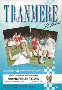 Football Programme>TRANMERE ROVERS v MANSFIELD TOWN Oct 1989 - Picture 1 of 1