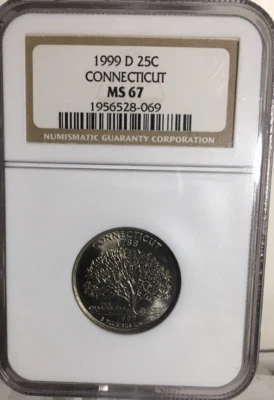 1999-D  Connecticut State Quarter  NGC MS67 FREE SHIP  #528-069 - Image 1 of 2