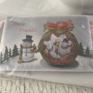 Mary Maxim Snow Friends CHRISTMAS Pattern Please! Quilted Ornament KIT Pinning - Picture 1 of 12