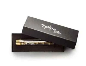 4" Glass Twisty Pipe 7 Pipe- Smoking Mini Pipe Metal Tip Gold - Picture 1 of 1