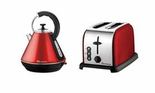 Electric Kettle & Toaster Set, Stainless Steel, Ruby Red