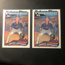 1989 Topps - large & Small gap between hat and Future Stars #233 Gregg Jefferies