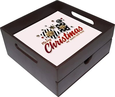 Holz Tablett mit Schublade für Küche Verwendung Oder Wohndeko Vintage Blumen - Bild 1 von 4