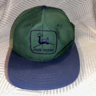 De colección John Deere Azul Camionero Sombrero Parche Snapback Hecho en EE. UU. Raro Sombrero de Granja C3 Foto 1 de 4