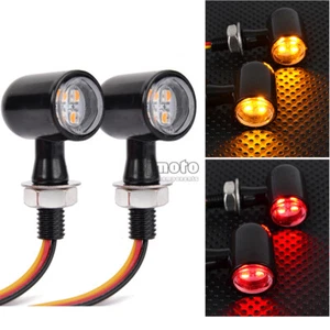 2X Mini Universal Motorcycle LED Turn Signal Brake Light Flashing Blinker - Bild 1 von 11