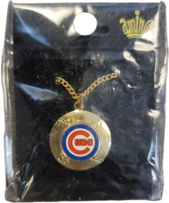 Chicago Cubs Gold Necklace Bullseye Baseball - Image 1 of 3