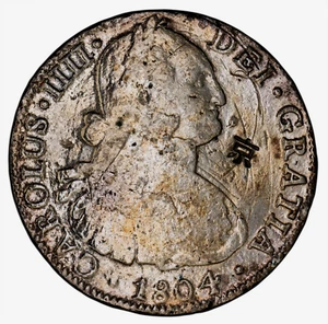Mexico. Charles IV 1804 Mo TH 8 Reales, 25.49 gr., 39.55 mm Polished  KM-109 - Picture 1 of 3