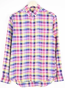 Gant Linen Madras Regular Shirt Men's Small Long Sleeve Pattern Checked - Picture 1 of 8
