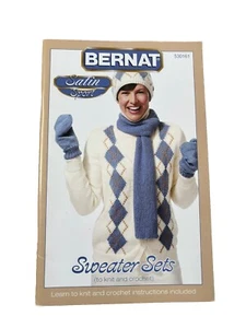 Bernat Satin Sport Sweater Sets To Knit & Crochet 7 Patterns Booklet 530161 - Picture 1 of 8