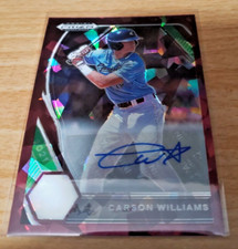Carson Williams 2021 Prizm Draft Picks Burgundy Cracked Ice Autograph (#d 1/12)