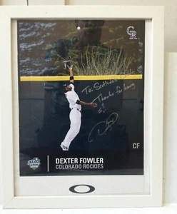 Dexter Fowler Original Autographed Photo Colorado Rockies To: Scottdale Oakley - Picture 1 of 9