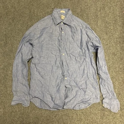 J.Crew Irish Linen Shirt Men's Size Medium Slim Fit Long Sleeve - Image 1 of 4