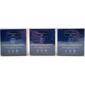 Celebrations LED Micro 20 ct Battery Operated Christmas Lights 6.2' Lot of 3 - Picture 1 of 7