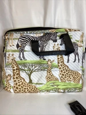 "Bolso para portátil con asa corta y larga tema safari muchos bolsillos 17"" ancho 13""" Foto 1 de 4