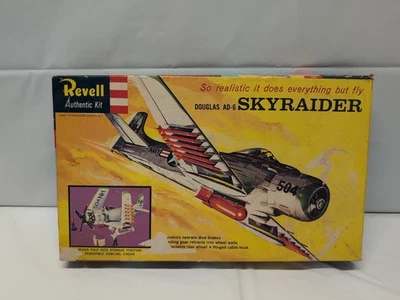 Revell S-Kit AD-6 SkyRaider Kit H-269:198 Dated 1959 Box Has Issues See Pics - Image 1 of 4