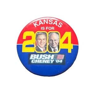 Prendedor George Bush 2004 para presidente Kansas 50 State 1,5" botón Dick Cheney - Imagen 1 de 2